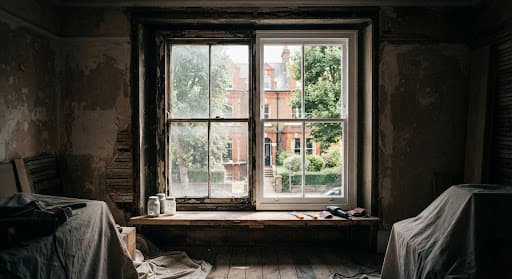 Grand Georgian red-brick residence in Hampstead undergoing meticulous architectural restoration